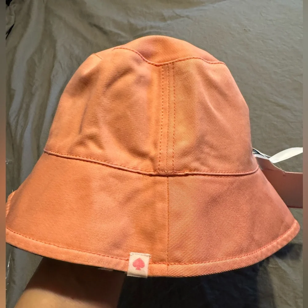 Kate Spade Reversible Bucket Hat β οΈ Green Palm Print / Pink | NWT~ - Picture 8 of 14